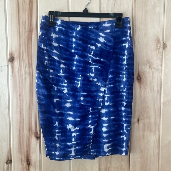 Eva Franco‎ Blue Tie Dye Pencil Skirt Size 2 - Picture 2 of 6